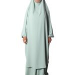 Grossiste jilbab 2 pièces jupe évasée Jazz Kellya by El Bassira vert anis