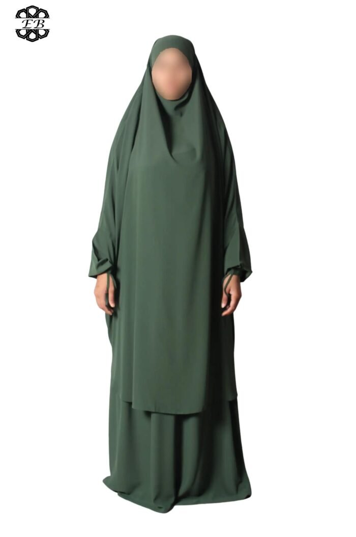 Grossiste jilbab Soie de Médine 2 pièces jupe évasée El Bassira – Image 27