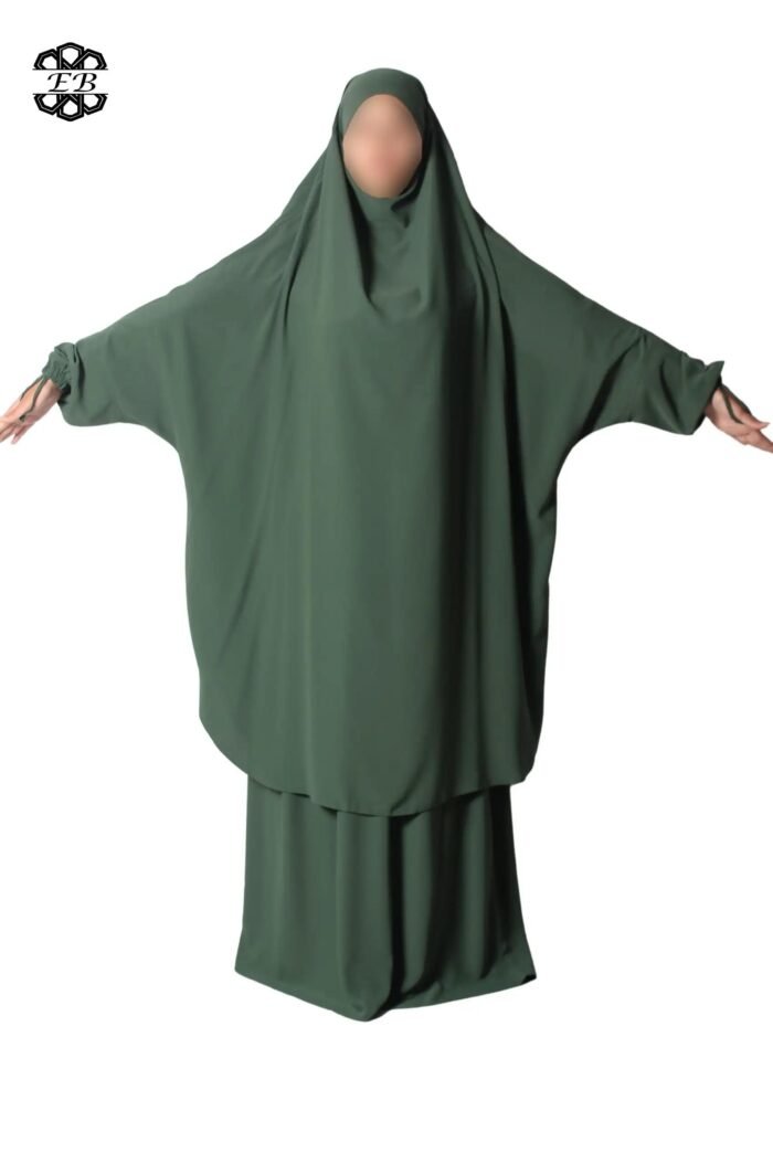 Grossiste jilbab Soie de Médine 2 pièces jupe évasée El Bassira – Image 28