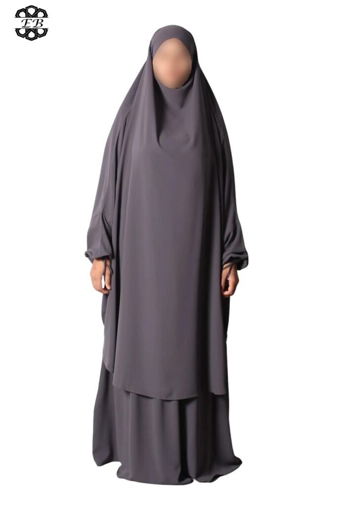 Grossiste jilbab Soie de Médine 2 pièces jupe évasée El Bassira – Image 17