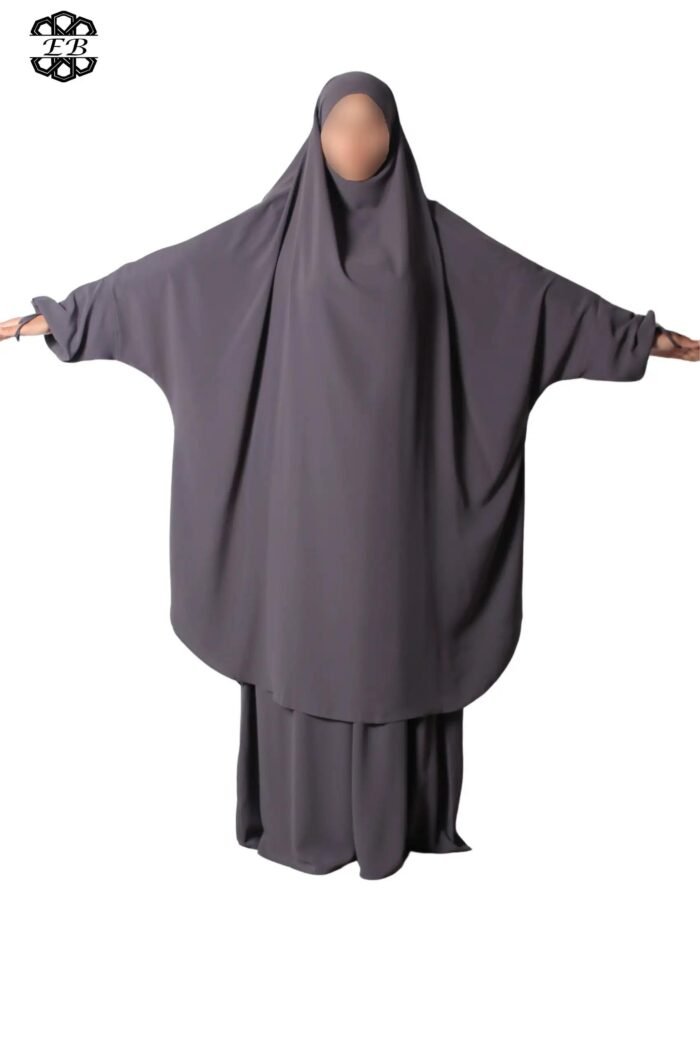 Grossiste jilbab Soie de Médine 2 pièces jupe évasée El Bassira – Image 18