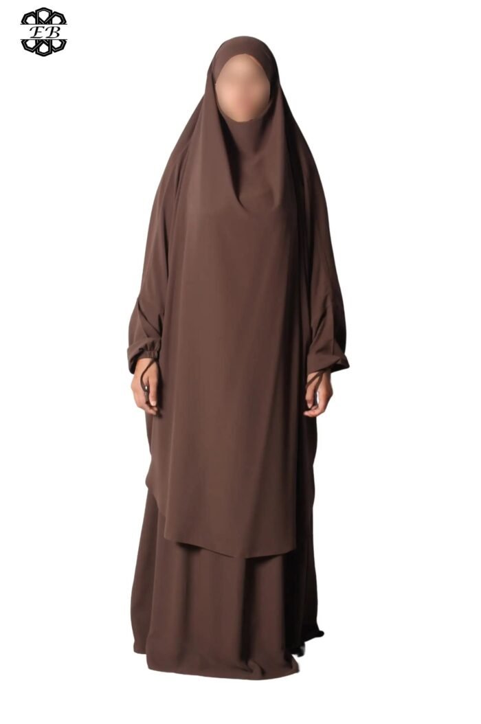 Grossiste jilbab Soie de Médine 2 pièces jupe évasée El Bassira – Image 12