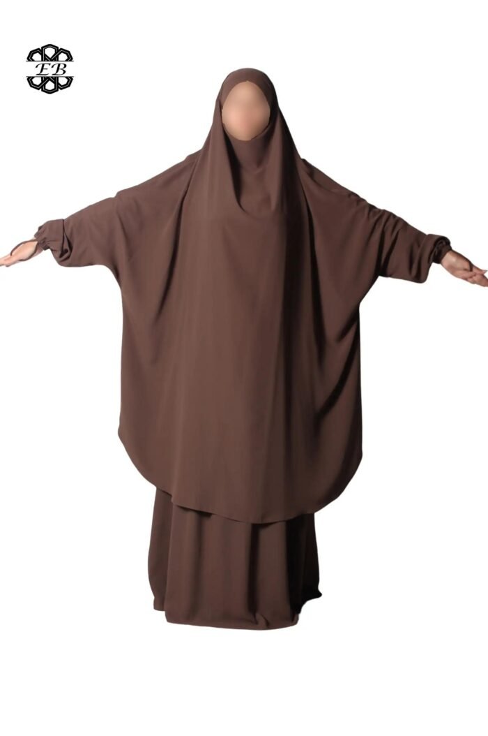 Grossiste jilbab Soie de Médine 2 pièces jupe évasée El Bassira – Image 13