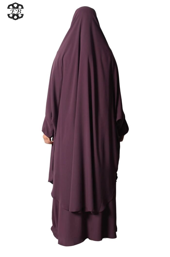 Grossiste jilbab Soie de Médine 2 pièces jupe évasée El Bassira – Image 9