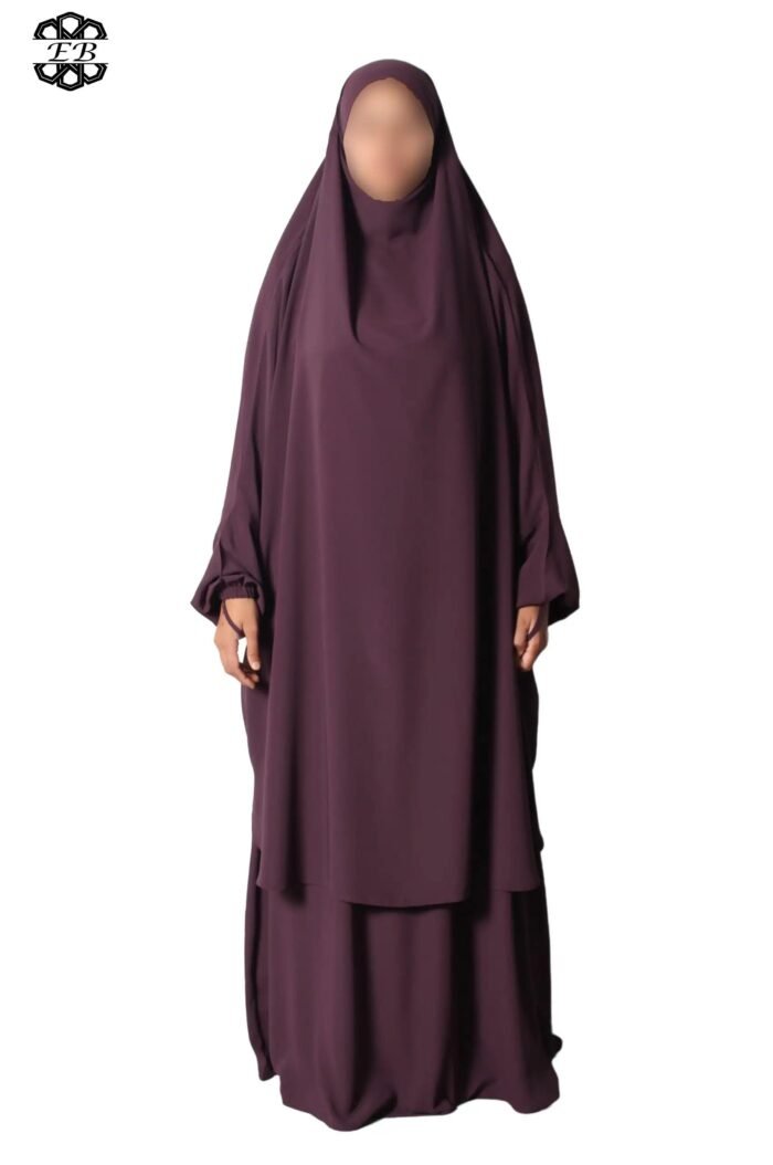 Grossiste jilbab Soie de Médine 2 pièces jupe évasée El Bassira – Image 7