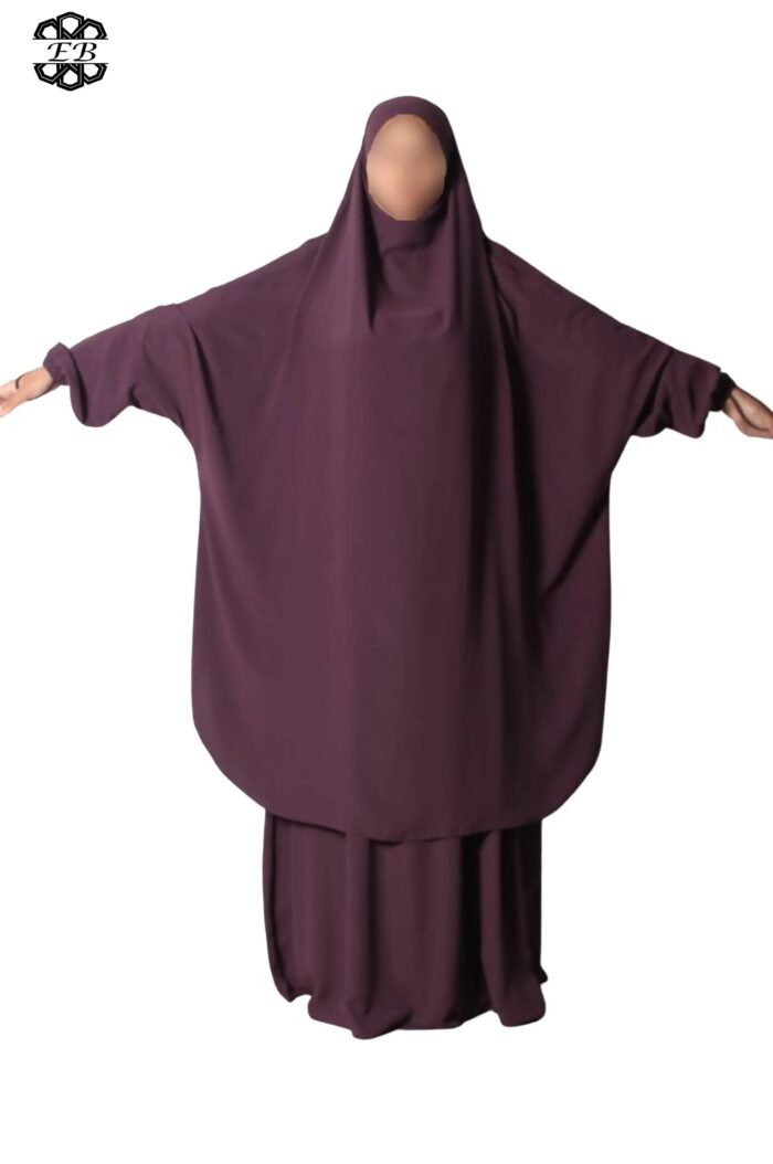 Grossiste jilbab Soie de Médine 2 pièces jupe évasée El Bassira – Image 8