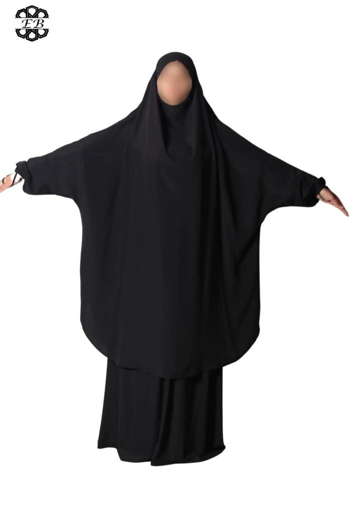 Grossiste jilbab Soie de Médine 2 pièces jupe évasée El Bassira – Image 3