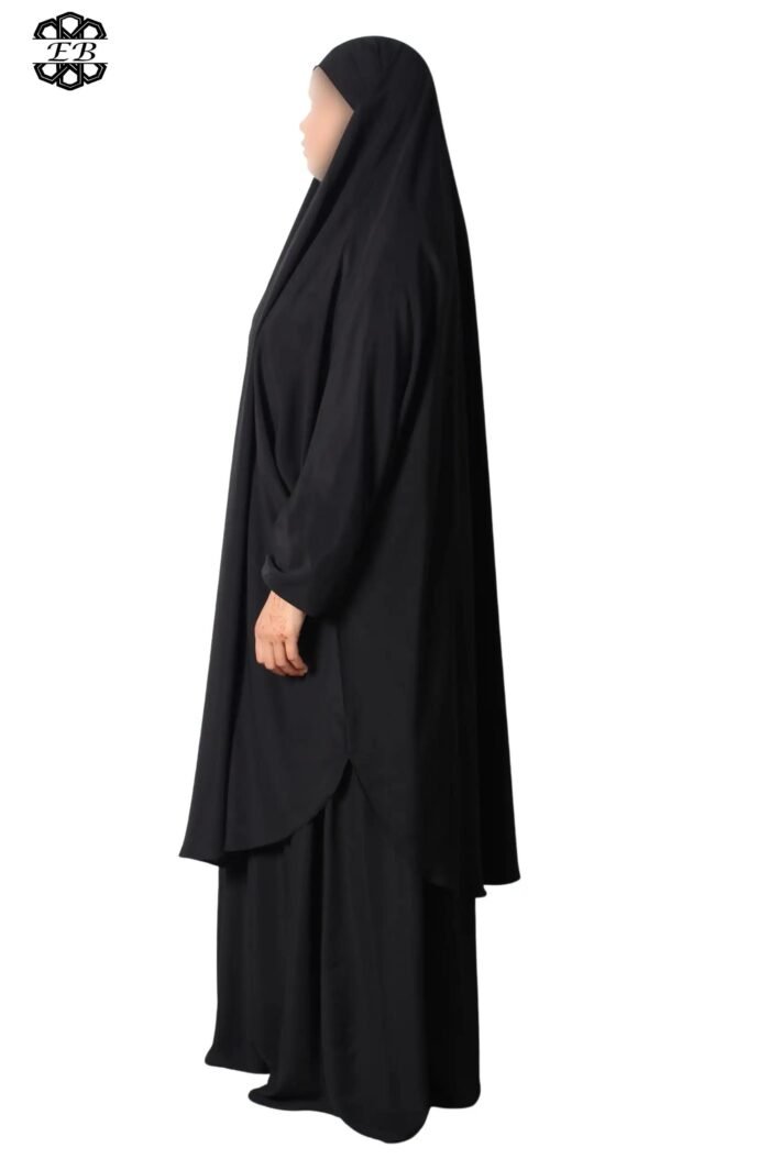 Grossiste jilbab Soie de Médine 2 pièces jupe évasée El Bassira – Image 5